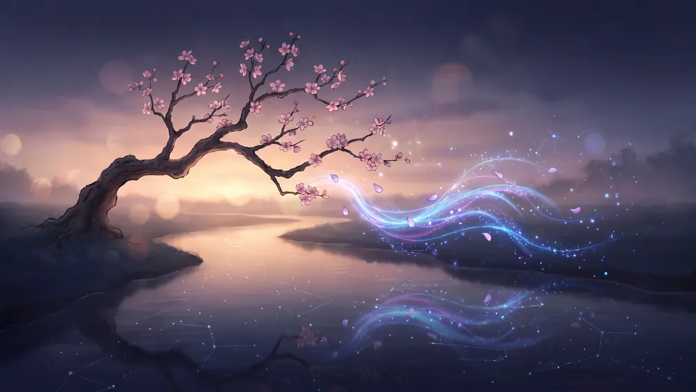 Sakura & Circuitry wallpaper